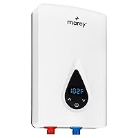 Compact ECO150 220V Electric Tankless Water Heater with Smart Technology, LCD Control Panel for Home, Office, & More - Unlimited On-Demand Water Heater by Marey