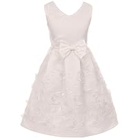 Satin Butterfly Mesh Lace Ribbon Trim Holiday Party Easter Flower Girl Dress