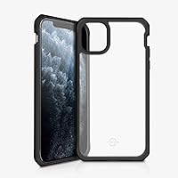 Itskins Hybrid Solid Protective Phone Case Compatible with iPhone 11 Pro Max, Slim Hybrid Case, Anti-Yellowing, and Heavy Duty Shockproof Cover, Military Phone Case | Black & Transparent