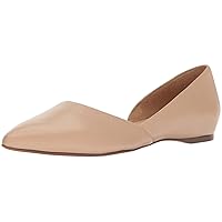 Naturalizer Womens Samantha Comfortable Pointed Toe D'Orsay Slip On Ballet Flat,Taupe Beige Leather,7 W US