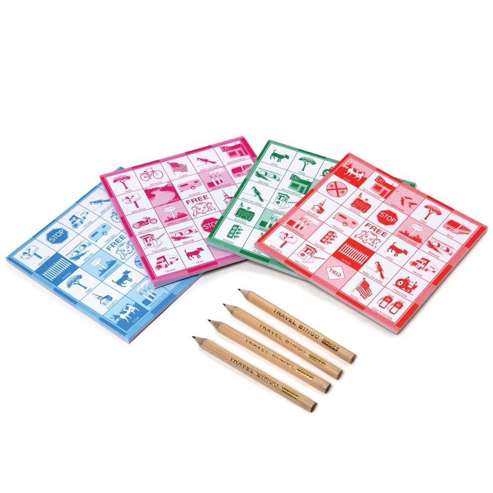 eeBoo: Travel Bingo Game, Make Every Drive a Happy One! Car Game, includes 4 Bingo Pads & 4 Pencils, Develops Observational Skills, Patience, and Simple Logic, For 1 to 4 Players