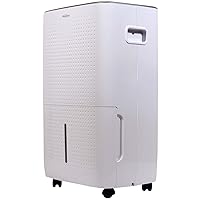 Energy Star 50-Pint Portable Dehumidifier with Auto-Shutoff & Timer, Home Dehumidifier and Moisture Absorber For Basement, Garage, Living Room in White