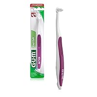 GUM End Tuft Toothbrush - Extra Small Head For Hard-to-Reach Areas - Implants, Back Teeth, and Wisdom Teeth - Soft Dental Brush for Adults (6pk)