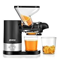 Kitchen in the box Juicer Machines, Small Cold Press Juicer for Single Serve, Slow Masticating Juicer Machine Vegetable and Fruit for Everyday Use, Quiet DC Motor, BPA-Free (Black)