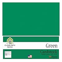 Green Cardstock - 12 x 12 inch - 65Lb Cover - 50 Sheets - Clear Path Paper