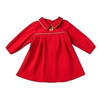 Toddler Baby Kids Cute Girls Christmas Soild Red Party Dress Cute Toddler Girl Clothes