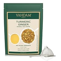 VAHDAM, Turmeric Ginger Herbal Tea Tisane(200g) + Pyramid Tea Infuser