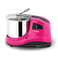 Peerless 3-Stone Wet Grinder with Atta Kneader & Coconut Scraper, 2-Liter, 110V for USA & Canada, Pink