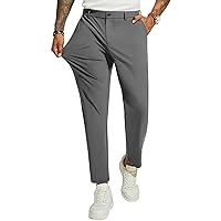 PJ PAUL JONES Men's 4 Way Stretch Golf Pants Casual Cropped Slim Fit Lightweight Pants Business Dress Pant Trousers