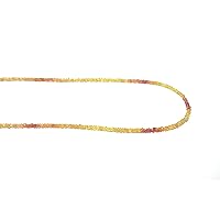 Natural Shaded Yellow Sapphire Necklace 20 Inch With Sterling Silver Clasp, 40 Cts Faceted Rondelles Beads, Sapphire Necklace, Silver Jewelry