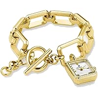 findtime Damenuhr Gold Armband Damen Armbanduhr Analog Quarzuhr Edelstahl 3ATM Wasserdicht Watches for Women Luxus Frauen Uhren Damen Schmuck Elegant Armkette