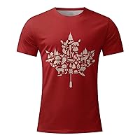 July 1st Patriotic Canada Day Women's Novelty T-Shirts Canadian Maple Leaf Flag Printed Short Sleeve Graphic Tees