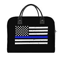 Police Blue Line American Flag Travel Tote Bag Large Capacity Laptop Bags Beach Handbag Lightweight Crossbody Shoulder Bags for Office