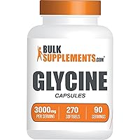 Glycine Capsules - L-Glycine Capsules, Glycine Supplements, Glycine 3000mg - Glycine Amino Acid, Gluten Free, 3 Capsules per Serving, 270 Capsules (Pack of 1)