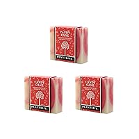 Plantlife Candy Cane 3-Pack Bar Soap - Moisturizing and Soothing Soap for Your Skin - Hand Crafted Using Plant-Based Ingredients - Made in California 4oz Bar