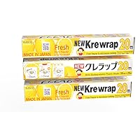 Krewrap Plastic Cling Wrap, Pack of 3, 65 sq ft. Per Roll, Clear