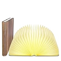 Lamp Book Large Size Folding Mood Light, Novelty LED Night Light, USB Large Capacity Rechargeable Wooden Table Lamp