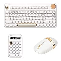 Azio IZO Wireless BT5/USB PC & Mac Mechanical Keyboard, White Blossom & IZO Wireless BT5 NumPad/Calculator, White Blossom & IZO Wireless Bluetooth Mouse - White Blossom