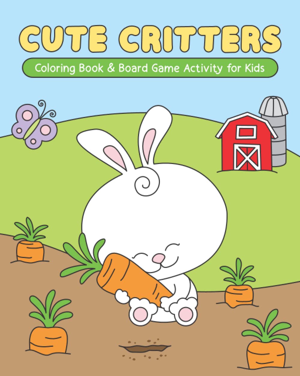Cute Critters Coloring Book & Board Game Activity for Kids