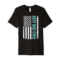 Best Dad Ever With US American Flag Gifts Fathers Day Dad Premium T-Shirt