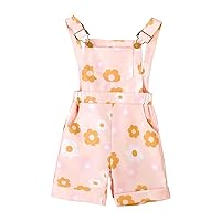 Harem Yoga Pants for Girls Flower Print Rolled Hem Summer Jumpsuit With Pockets For Casual Daily Combo Leggings