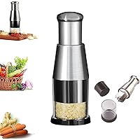 Premium Garlic Press, Professional Garlic Mincer, Garlic Keeper for Counter, Easy to Squeeze and Clean, Rust Proof & Dishwasher Safe, Efficient Ginger Crusher
