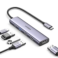 UGREEN Revodok 5 in 1 USB C Hub with 4K HDMI, 100W Power Delivery, 3 USB-A Data Ports, USB C Hub Multiport Adapter for MacBook Pro/Air, iPad Pro, iMac, iPhone 15 Pro/Pro Max, XPS, Thinkpad, Galaxy