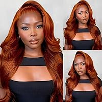 Nadula Easy to Wear Put On and Go Wig Copper Brown Glueless Wig Ginger Brown 6x4.75 Pre Cut Lace Closure Wig Human Hair Fall Color Wig Pre Plucked with Baby Hair for Women 150% Density 20 inch