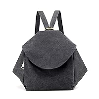 Canvas Backpack for Women Fashion Cute Flap bag Travel Daypack, Retro and Leisure Travel Backpack (Black)
