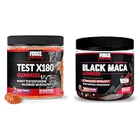 Force Factor Test X180 Gummies Testosterone Booster with Black Maca Gummies, 60 Count