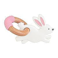 Mud Pie Bunny Clip On Teether, Pink