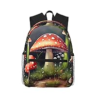 Painting Mushroom Print Backpack For Women Men, Laptop Bookbag,Lightweight Casual Travel Daypack