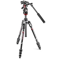 Manfrotto Befree Live 4-Section Carbon Fiber Video Tripod with Fluid Head, Black/Silver