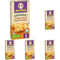 Annie’s Shells Real Aged Cheddar Organic Mac and Cheese Dinner with Organic Pasta, 6 OZ (Pack of 5)