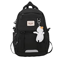 Casual Backpack Large Capacity Cute Backpack Waterproof Camping Hiking Travel College Laptop Travel Woman Man 2024 (Black)