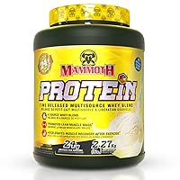 Mammoth Protein Powder, HIGH Protein Shake, Superior TIME-Release Formula, WHEY Protein Concentrate & Isolate, HYDROLYZED WHEY & Milk Protein Isolate, Casein, Low Sugar (Vanilla, 5 Lb)