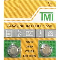 2 pack AG10 189 389 LR54 LR1130 Alklaine Button cell Battery