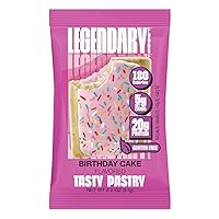 Legendary Foods Diabetic Friendly - 0 Sugar and High Protein Snack | Gluten Free, Low Carb Tasty Protein Bar Alternative | Designed to Support for Blood Sugar Levels Monitoring | Birthday Cake, 20 gr