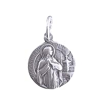 Sterling Silver St Clare of Assisi Medal - Patron of TV and Needlepoint - Antique Reproduction