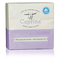 Caprina Fresh Goat’s Milk Bar Soap, Lavender Oil | Organic Goat Milk Hand & Body Soap Bars, Moisturizing, Biodegradable, All-Natural & Eco-Friendly | With Vitamins A, B2, and B3-3.2 oz. (3 Pack)