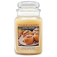 Spiced Vanilla Apple, Large Glass Apothecary Jar Scented Candle, 21.25 oz, Ivory