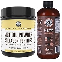 Keto Vanilla MCT Collagen Powder and Keto Coffee Creamer With MCT Oil by Left Coast Performance