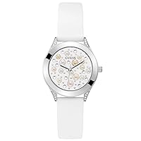 GUESS Watches Ladies Pearl Womens Analog Quartz Watch with Silicone Bracelet GW0381L1