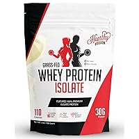 100% Grass Fed Whey Protein Isolate 30g, No Sugar or Sweetener, for Women and Men | Keto and Paleo Friendly, Zero Carbs - 2 Pounds