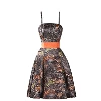 Spaghetti Straps Bridesmaid Dresses for Wedding Guest Camo