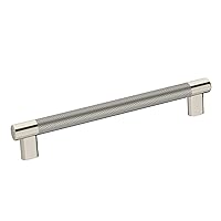 Amerock BP36562PNSS Esquire Cabinet Pull, 8in (203mm) Center-to-Center, Polished Nickel/Stainless Steel