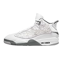 Nike Men's Air Jordan Dub Zero Basketball Shoes, White, grey, cool grey