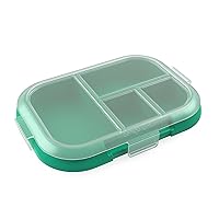 Bentgo® Kids Chill Tray with Transparent Cover - Reusable, BPA-Free, 4-Compartment Meal Prep Container with Built-In Portion Control for Healthy On-the-Go Lunches (Green/Navy)
