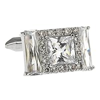 Crystals Multiple Rectangle & Square Pair Cufflinks in a Presentation Gift Box & Polishing Cloth