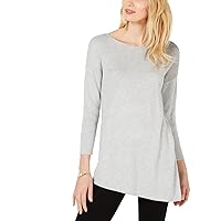 INC Womens Cashmere Blend Asymmetric Tunic Sweater Gray XL